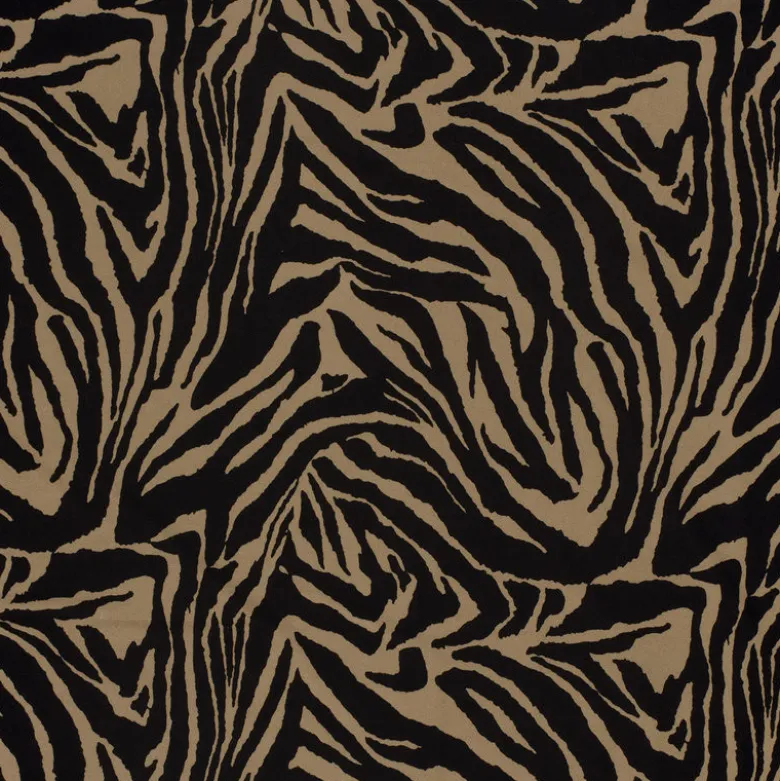 Tissu Jersey de Viscose motifs zebré Noir et Camel - OEKO TEX