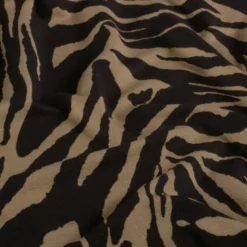 Tissu Jersey de Viscose motifs zebré Noir et Camel - OEKO TEX