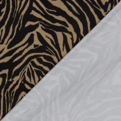 Tissu Jersey de Viscose motifs zebré Noir et Camel - OEKO TEX