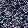 Tissu Jersey de Viscose Vortex motifs fleurs fond marine - OEKO TEX