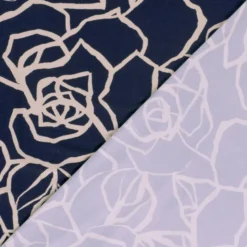Tissu Jersey de Viscose Vortex motifs fleurs fond marine - OEKO TEX