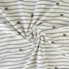 Tissu jersey enfant à motif rayures et escargots fond blanc cassé - OEKO TEX