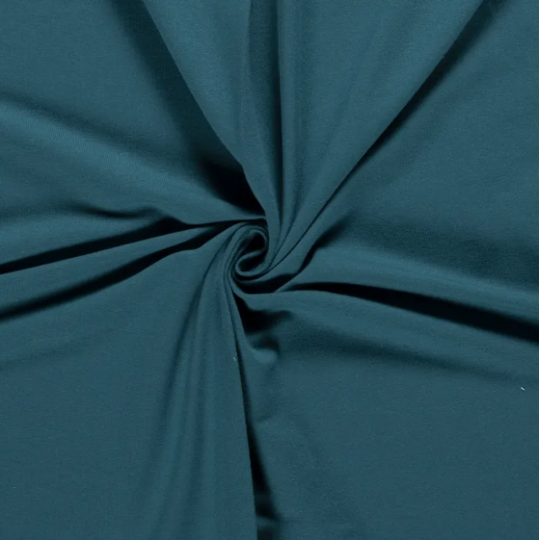 Tissu jersey French terry coloris Pétrole - OEKO TEX