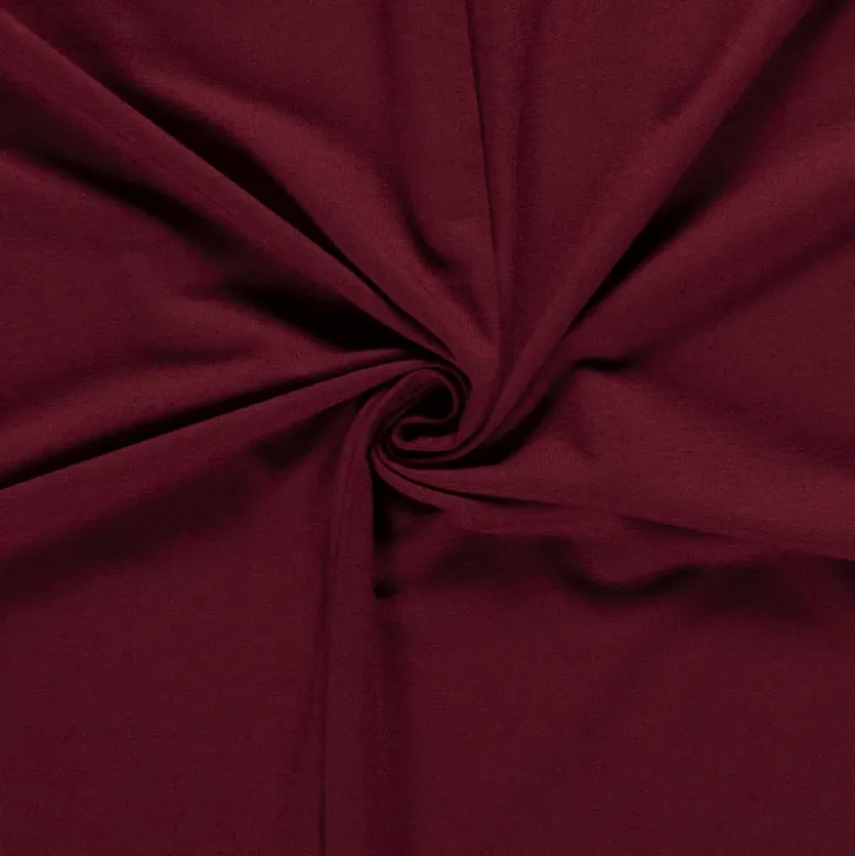 Tissu jersey French terry coloris Bordeaux - OEKO TEX