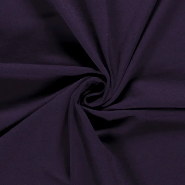 Tissu jersey French terry coloris Aubergine - OEKO TEX