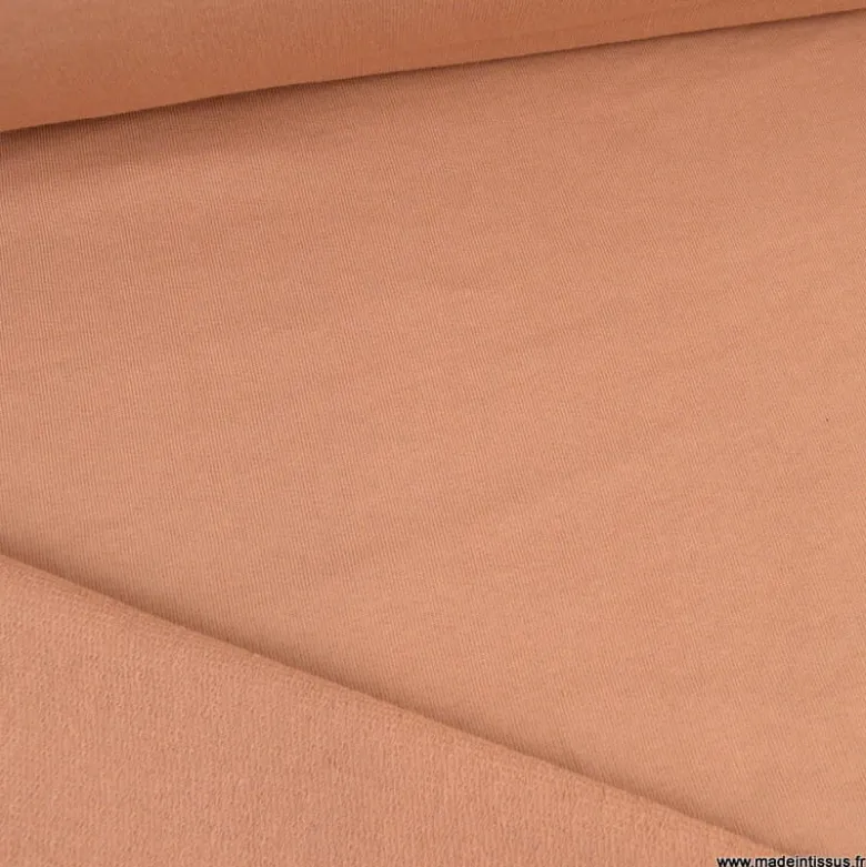 Tissu jersey French terry uni cassonade - OEKO TEX