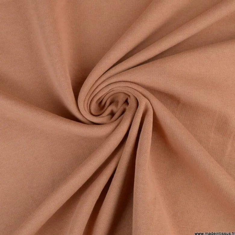 Tissu jersey French terry uni cassonade - OEKO TEX