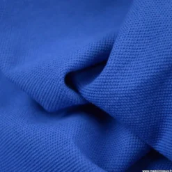 Tissu jersey maille polo bleu royal - OEKO TEX