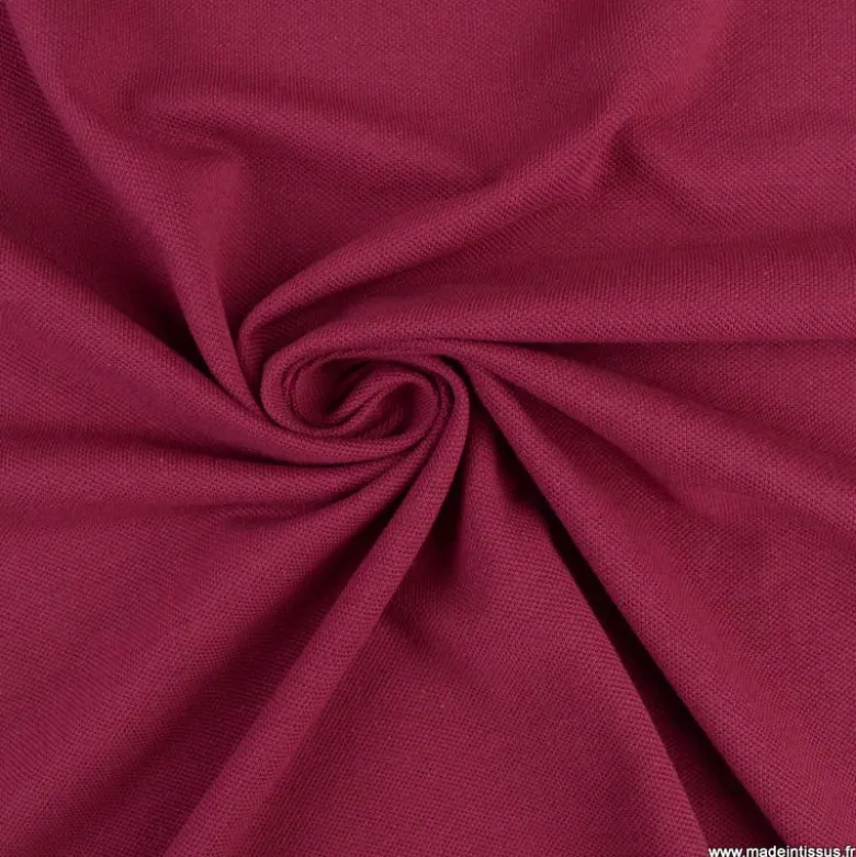 Tissu jersey maille polo Grenat - OEKO TEX