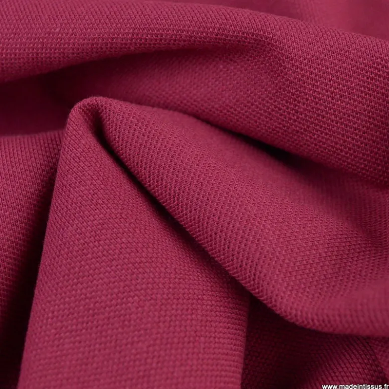 Tissu jersey maille polo Grenat - OEKO TEX
