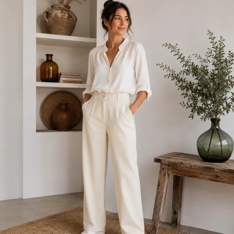Tissu Jersey milano piqué - Blanc cassé