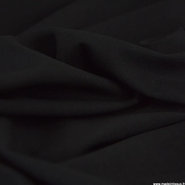 Tissu Jersey milano piqué - Noir