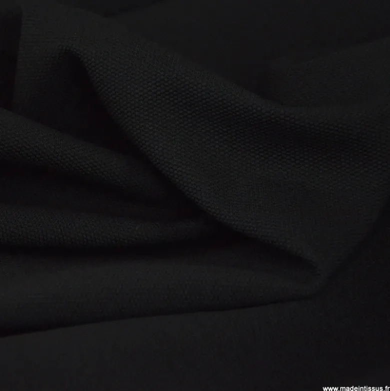 Tissu Jersey milano piqué - Noir