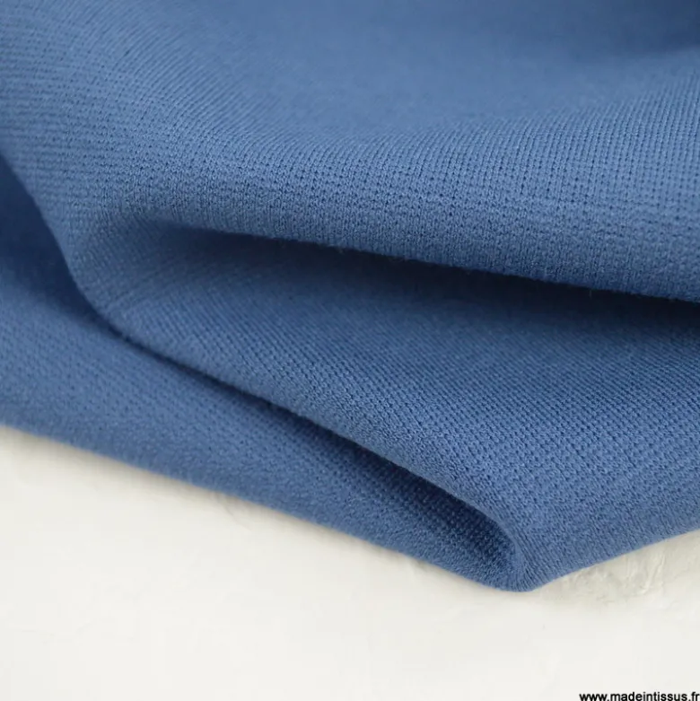 Tissu Jersey milano uni coloris bleu indigo - OEKO TEX