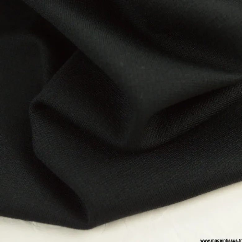Tissu Jersey milano uni coloris noir - OEKO TEX