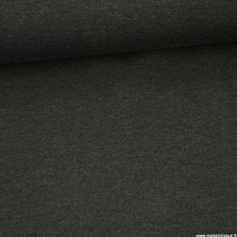 Tissu Jersey milano uni coloris gris foncé - OEKO TEX