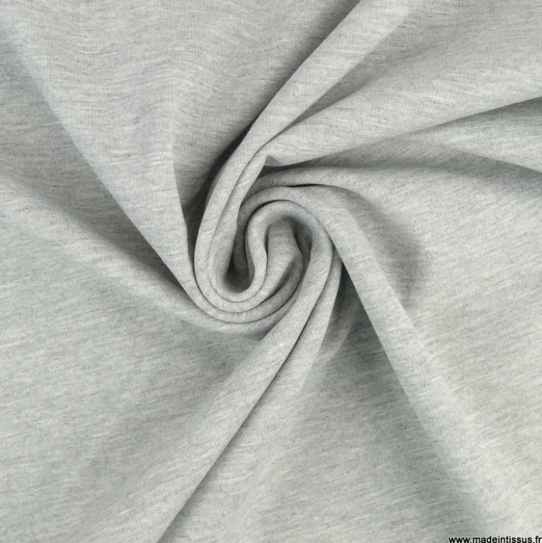 Tissu Jersey milano uni coloris gris - OEKO TEX