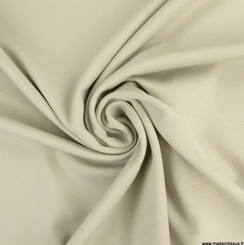 Tissu Jersey milano uni coloris beige - OEKO TEX