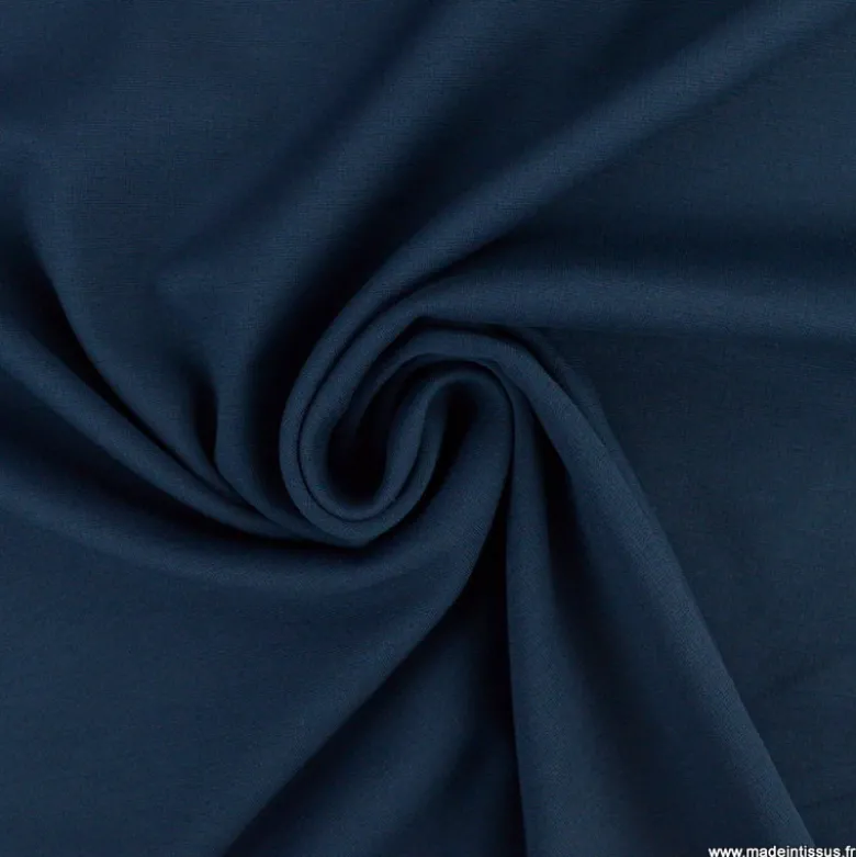 Tissu Jersey milano uni coloris bleu marine - OEKO TEX