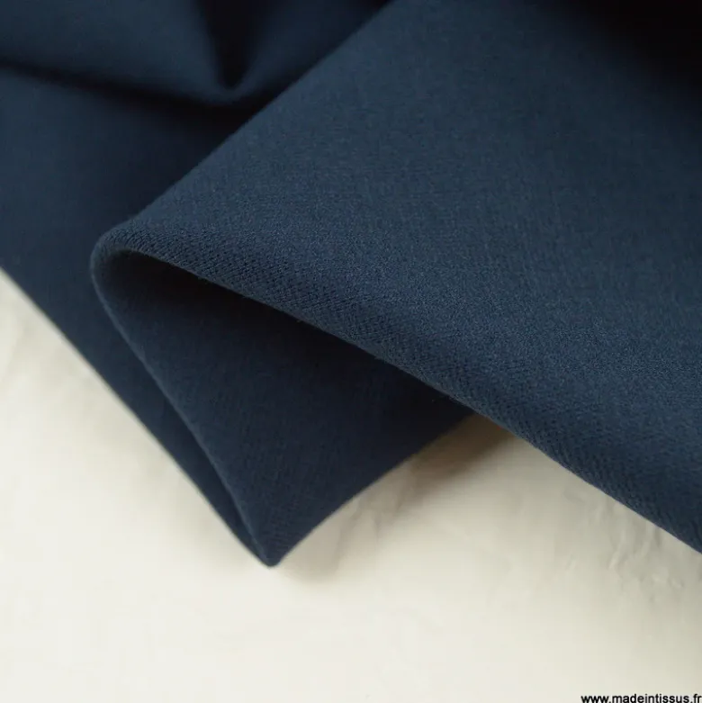 Tissu Jersey milano uni coloris bleu marine - OEKO TEX