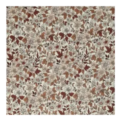 Tissu jersey motif fleurs vintage cacao