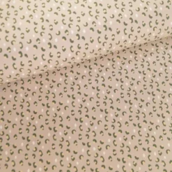 Tissu jersey à motif léopard fond sable - OEKO TEX