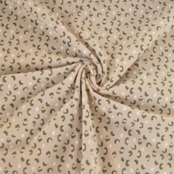 Tissu jersey à motif léopard fond sable - OEKO TEX