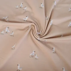 Tissu jersey mouettes sur fond beige - OEKO TEX