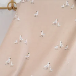 Tissu jersey mouettes sur fond beige - OEKO TEX