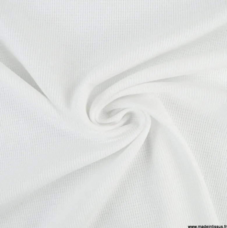 Tissu jersey nid d'abeille Blanc - OEKO TEX