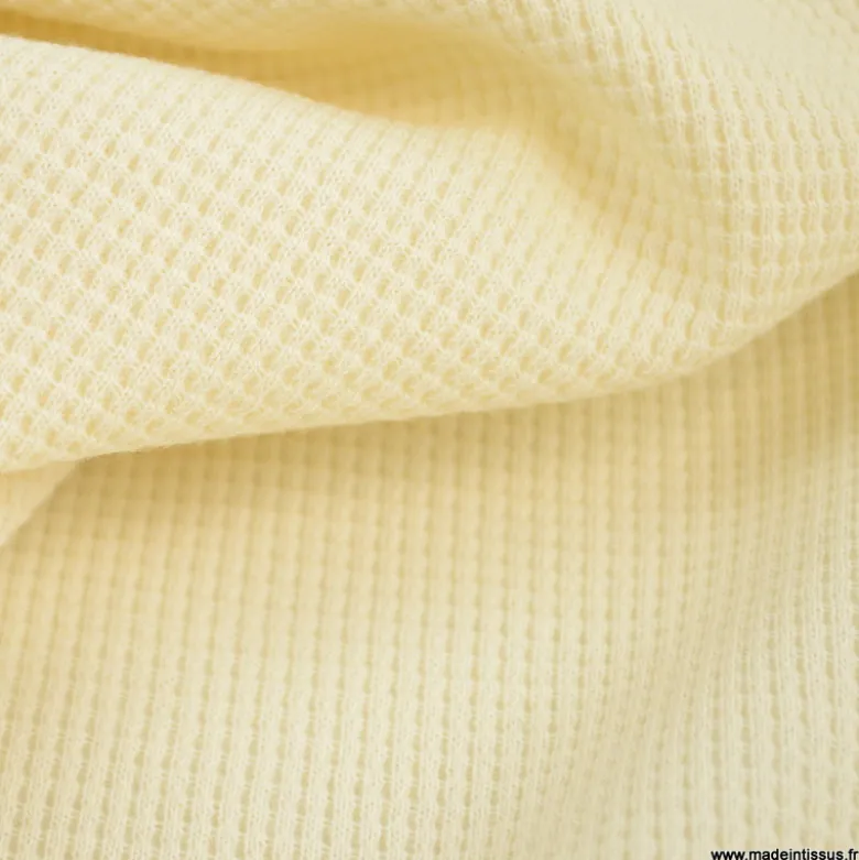 Tissu jersey nid d'abeille Ecru - OEKO TEX