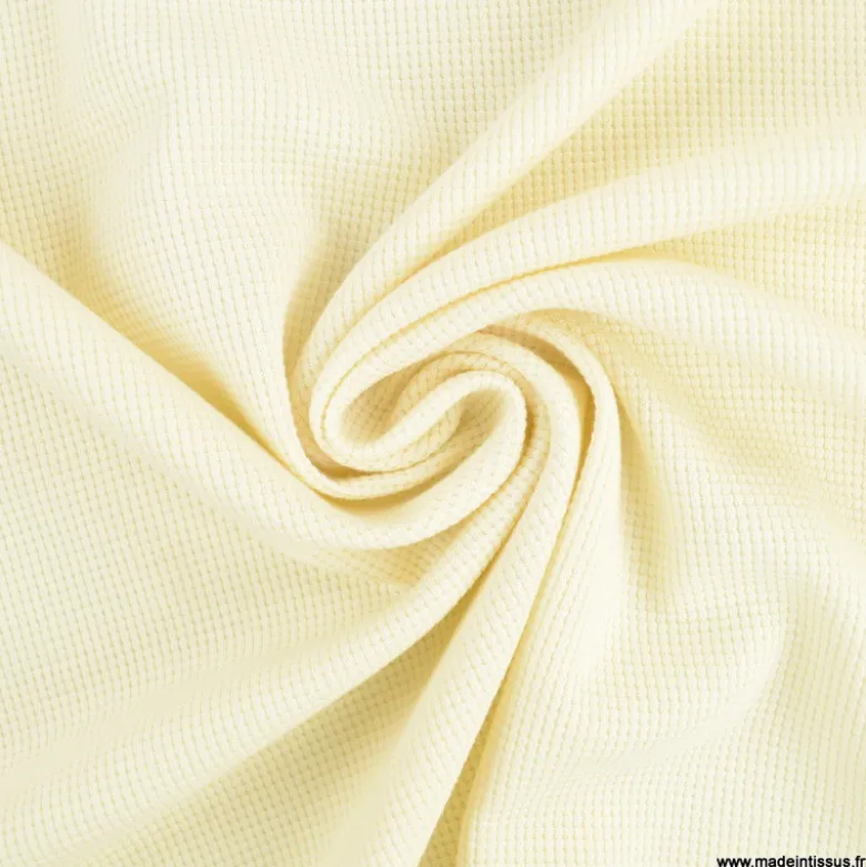 Tissu jersey nid d'abeille Ecru - OEKO TEX