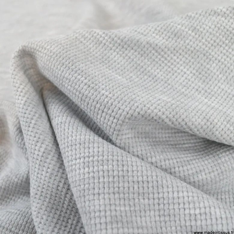 Tissu jersey nid d'abeille Gris - OEKO TEX