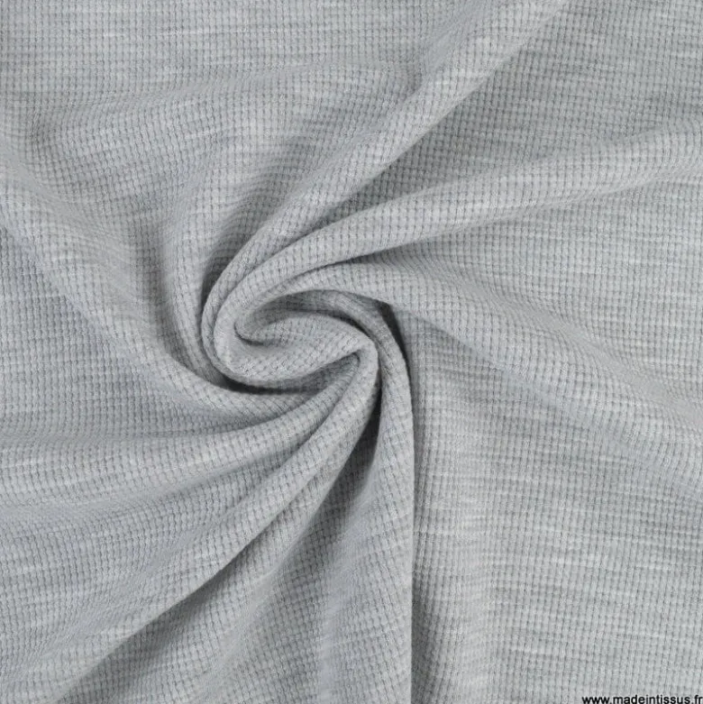 Tissu jersey nid d'abeille Gris - OEKO TEX