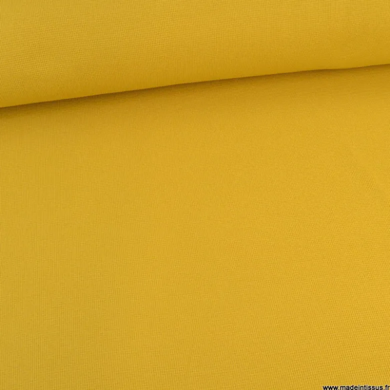 Tissu jersey nid d'abeille moutarde - OEKO TEX