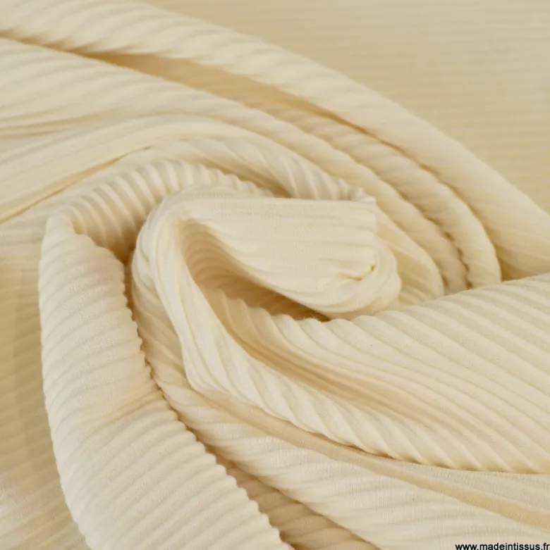 Tissu jersey ottoman - Naturel