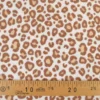Tissu jersey éponge coton – Motif léopard fond blanc cassé - OEKO TEX