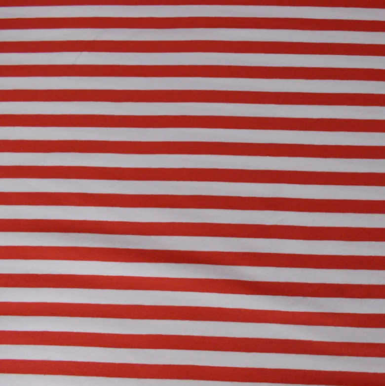 Tissu jersey à rayures larges type marinière Rouge et blanc - OEKO TEX