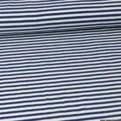 Tissu jersey à rayures type marinière marine et blanc - OEKO TEX