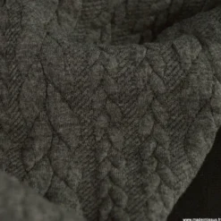 Tissu jersey torsadé gris anthracite