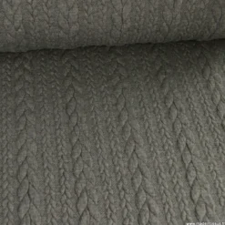 Tissu jersey torsadé gris anthracite