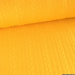Tissu jersey torsadé jaune moutarde