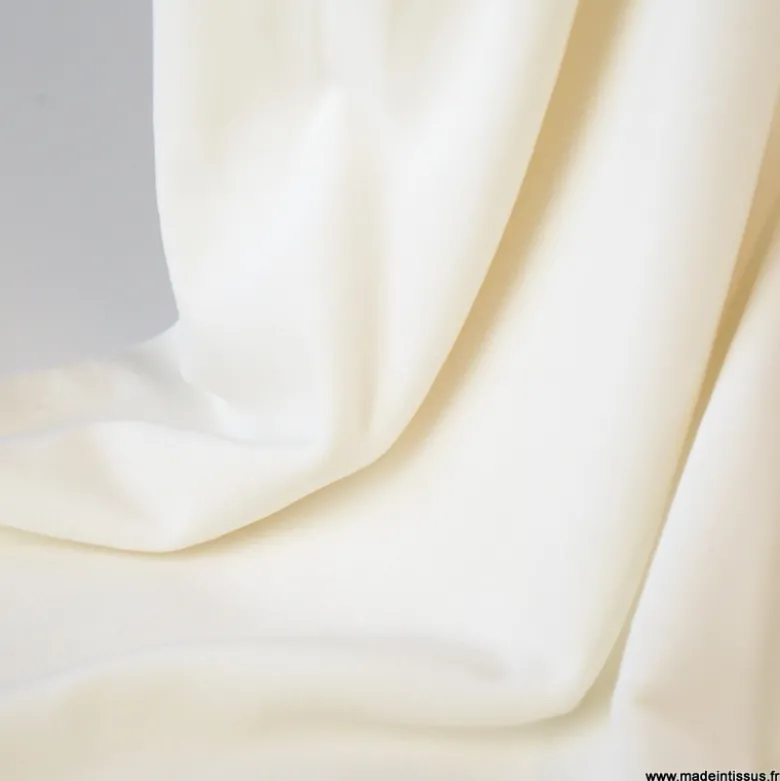 Tissu jersey velours Chilly ultra doux - Ecru