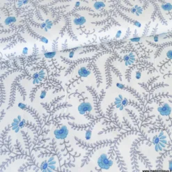 Tissu Kokka motif fleurs bleues - collection Botanical Flower
