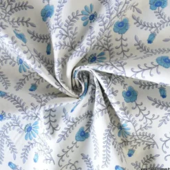 Tissu Kokka motif fleurs bleues - collection Botanical Flower