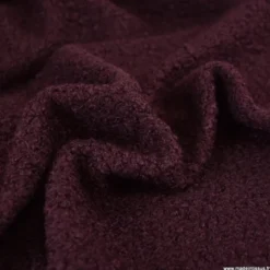 Tissu Lainage Bouclette - Lie de Vin