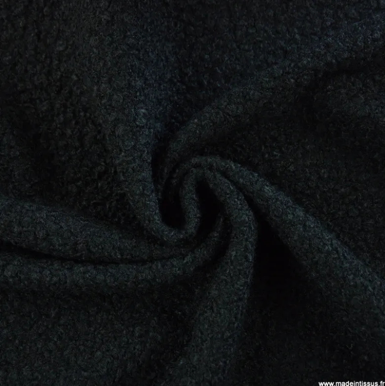 Tissu Lainage Bouclette - Noir