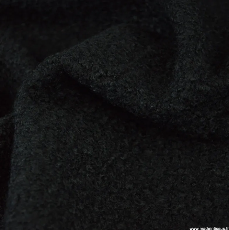 Tissu Lainage Bouclette - Noir