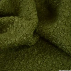 Tissu Lainage Bouclette - Vert kaki
