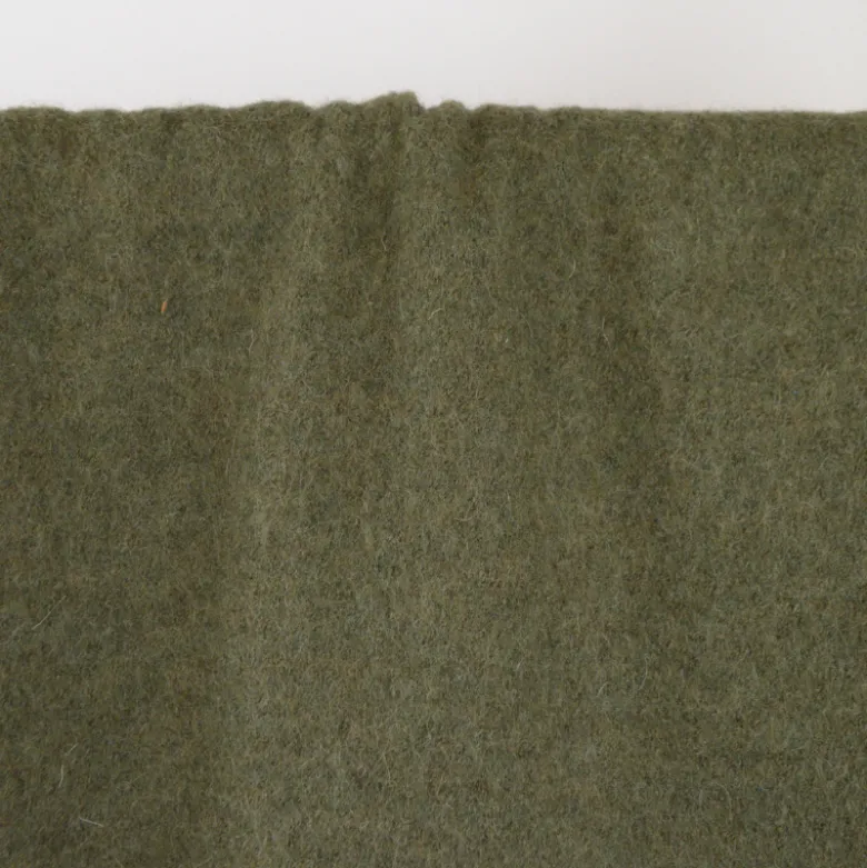 Tissu Laine bouillie coloris kaki 100% laine - oeko-tex